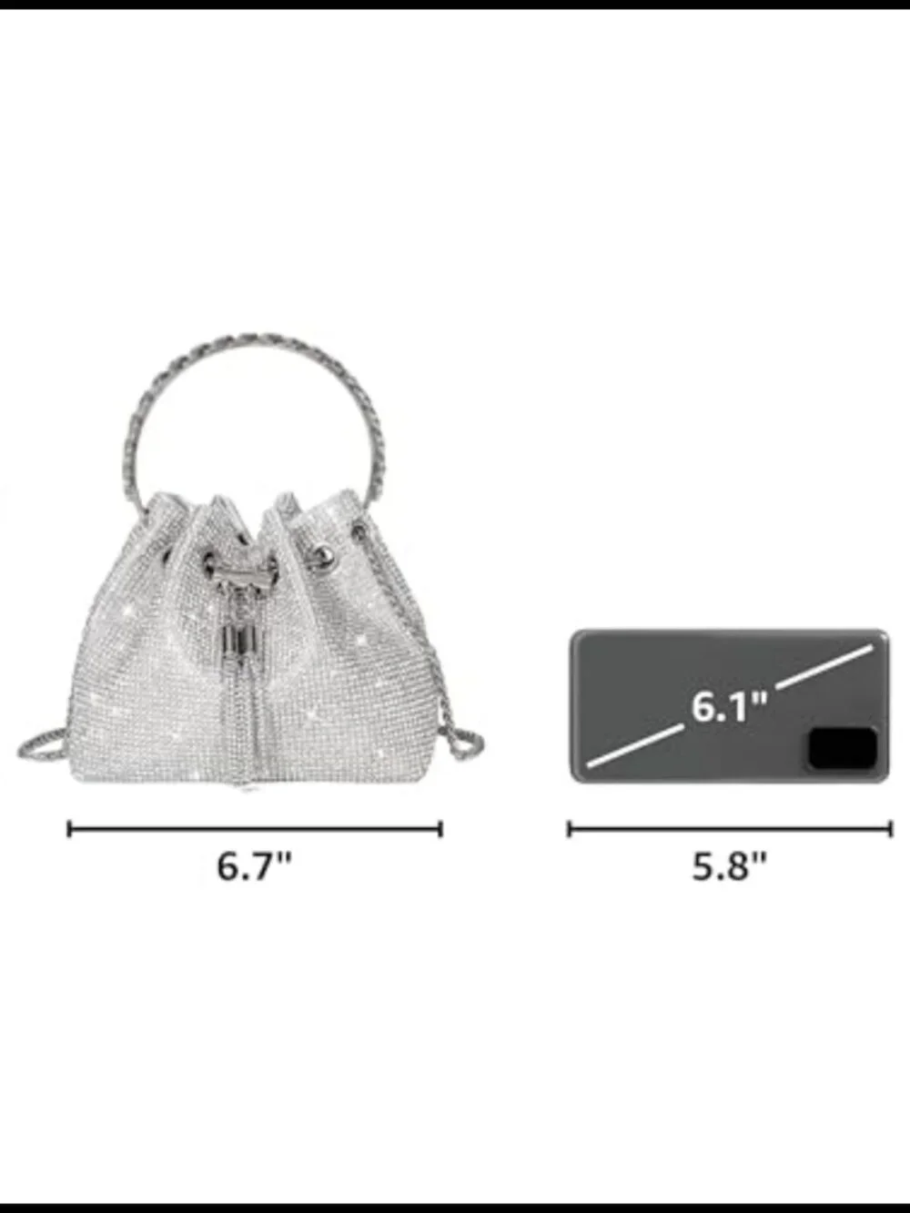 Crystal Rhinestone Clutch Evening Bag Sparkly Party Purse